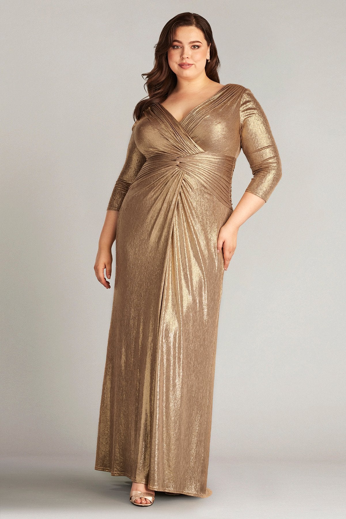 Ryah Metallic Twist Drape Gown - PLUS SIZE