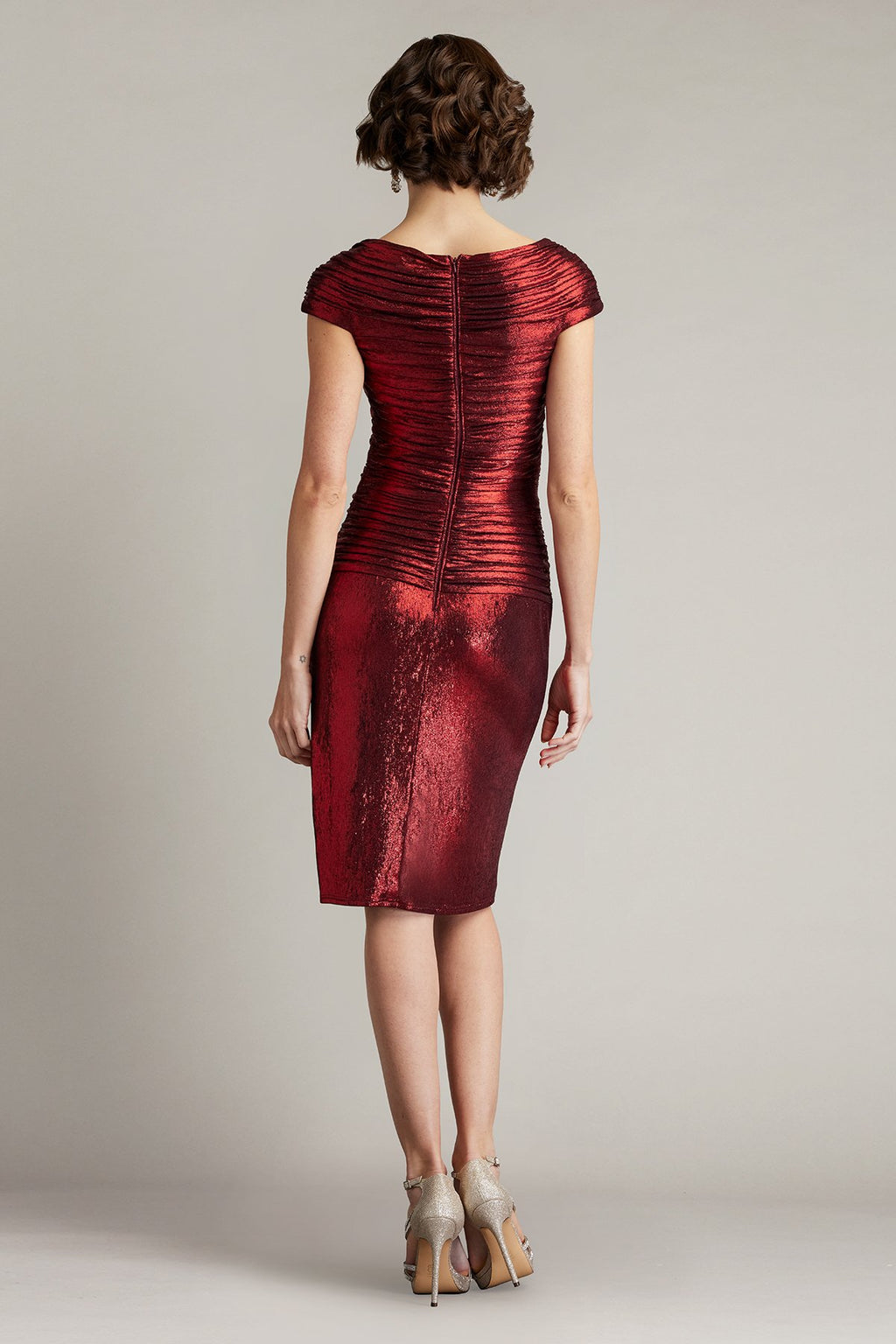 Bex Metallic Twist-Drape Dress