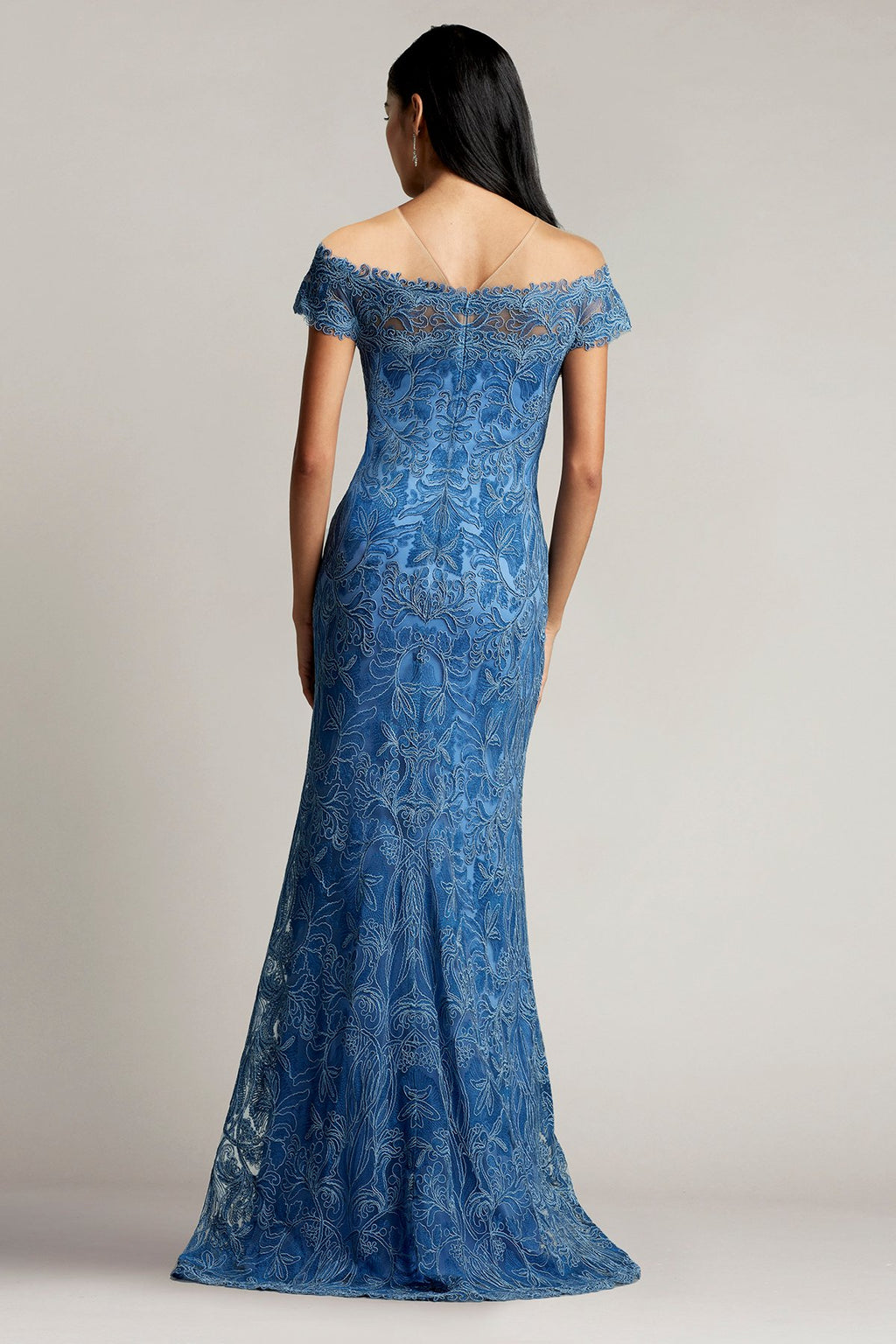Jarek Embroidered Off-Shoulder Gown