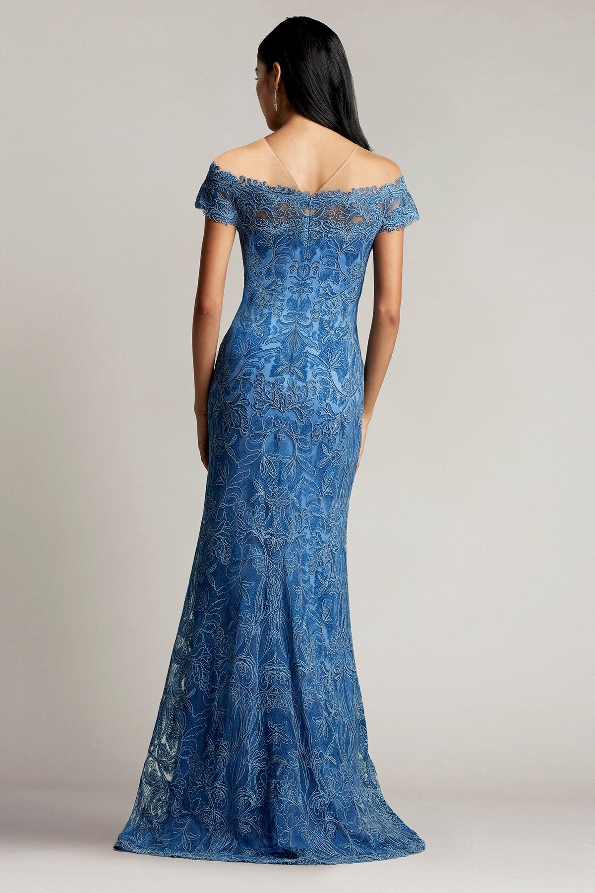 Jarek Embroidered Off-Shoulder Gown