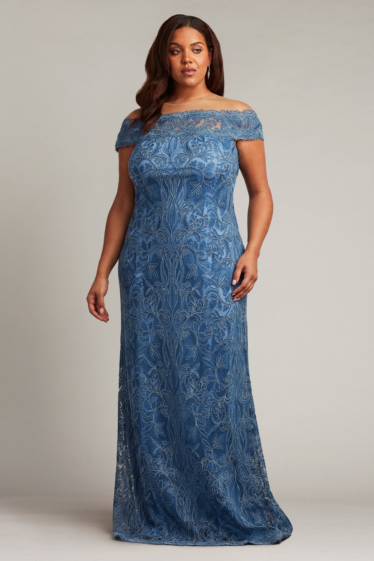 Jarek Embroidered Off-Shoulder Gown - PLUS SIZE
