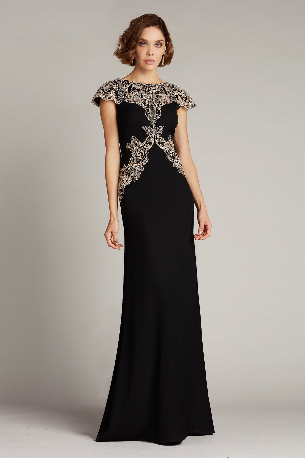 Sahar Embroidered Crepe Gown