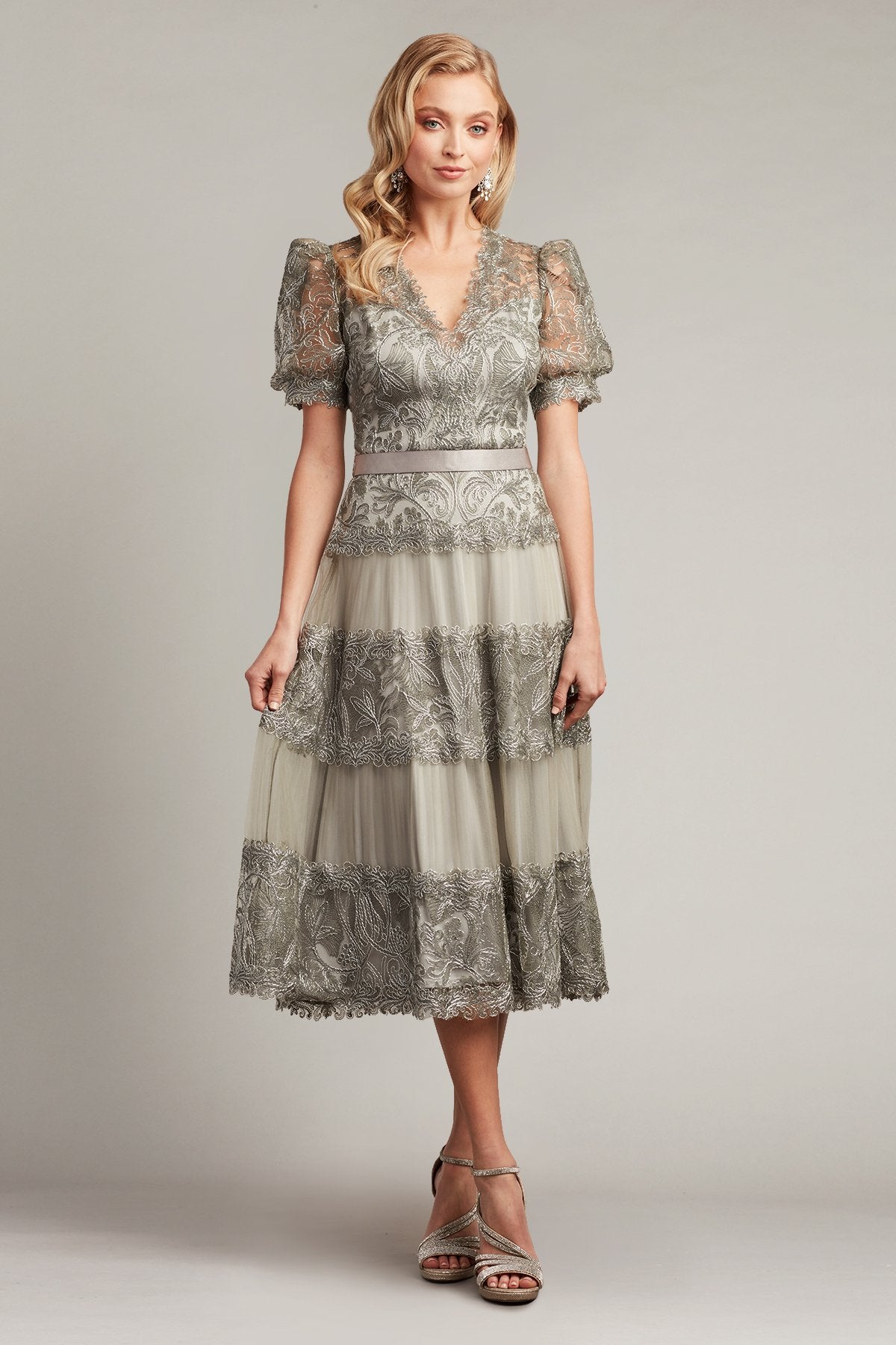 Fatiha Floral Lace & Chiffon Dress DUCHG – Tadashi Shoji Official Online Boutique