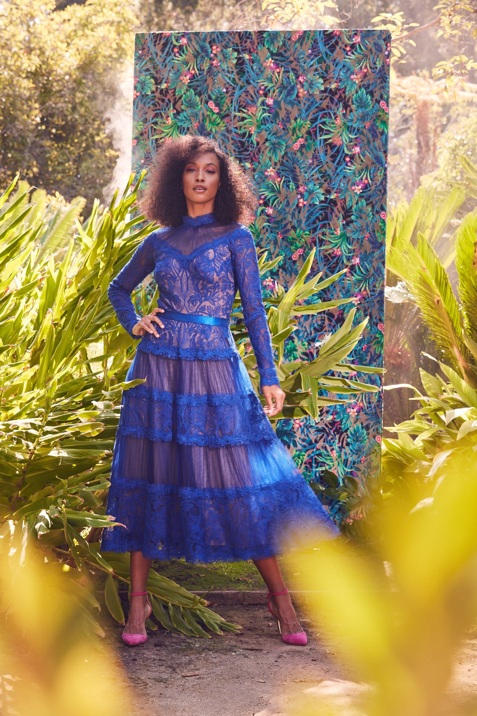 Fresco Pleated-Chiffon Dress