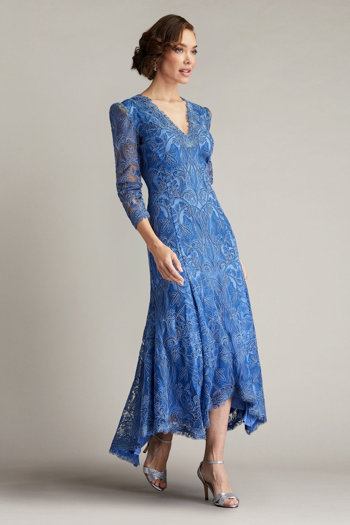 kerchief dress homecoming Beata Handkerchief Hem Midi Dress – Tadashi Shoji Official Online Boutique