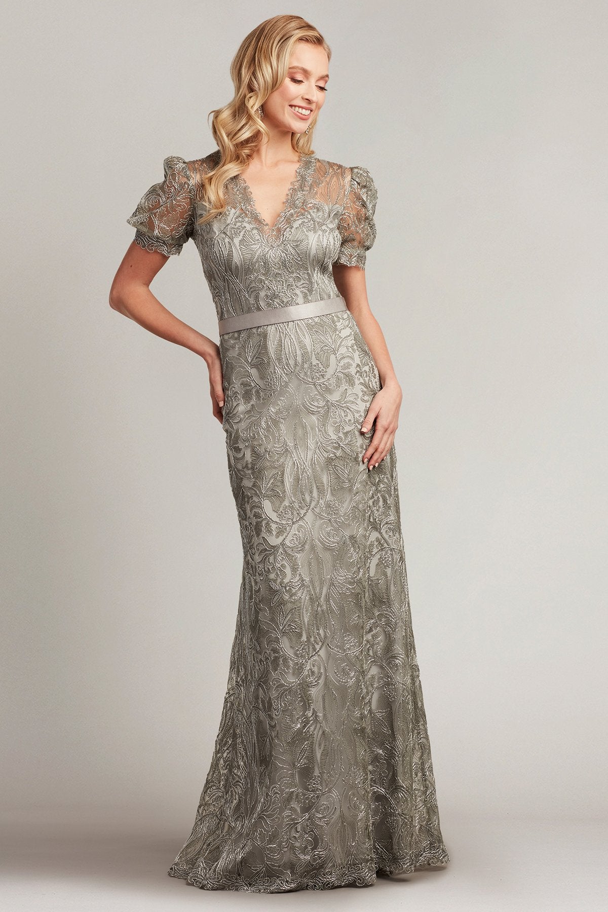 Pratt Embroidered Illusion Gown