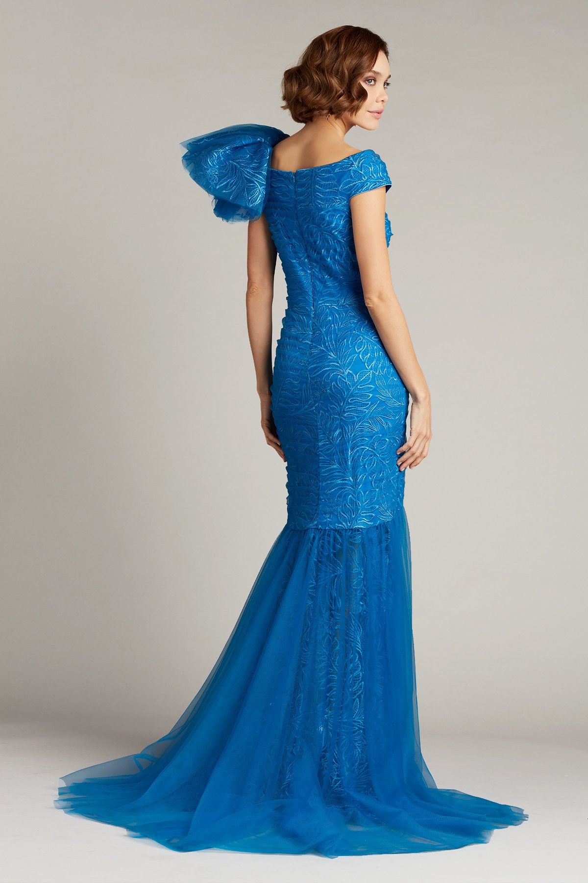 Nasima One-Shoulder Ruffle Gown