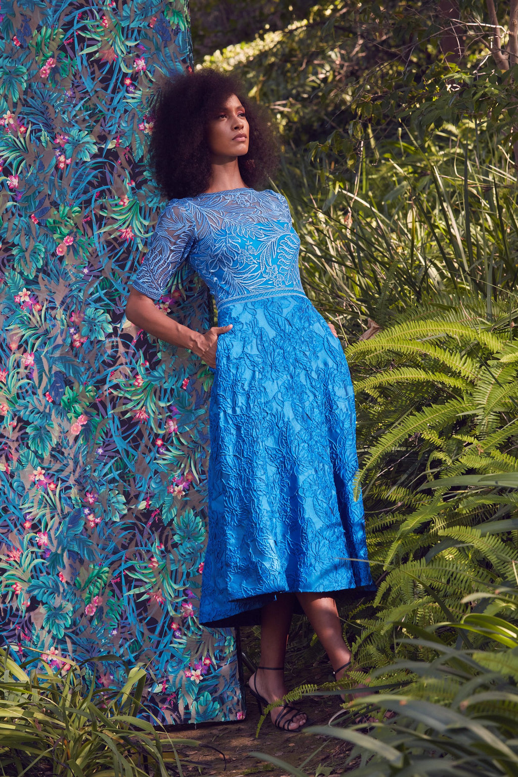Eos Tulle-Embroidered Midi Dress