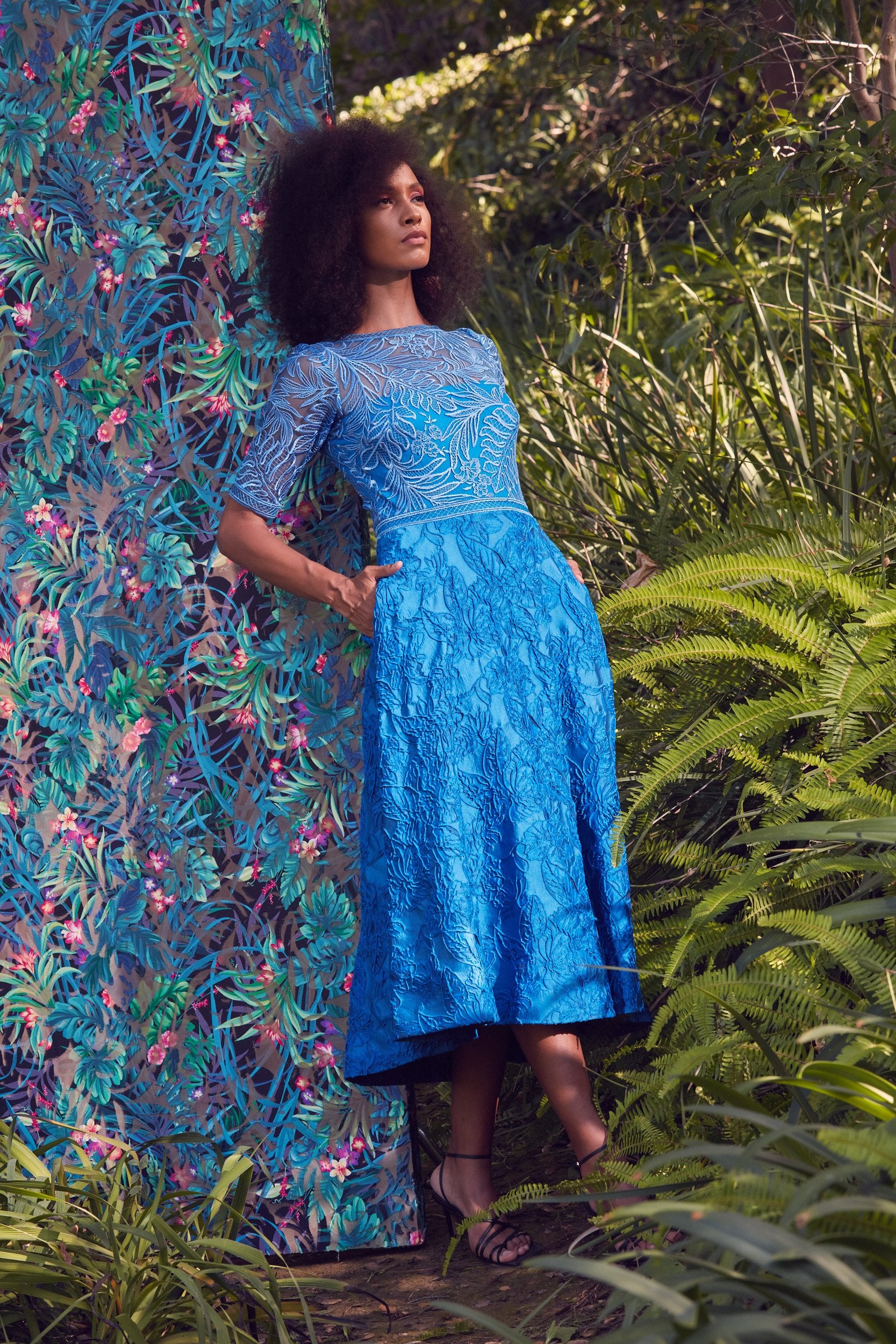 Eos Tulle-Embroidered Midi Dress