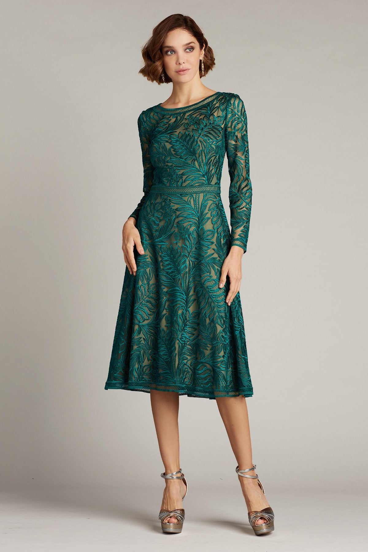 Zera Fit-and-Flare Midi Dress-WH/PL Tadashi Shoji Official Online Boutique Zera Fit-and-Flare Midi Dress-WH/PL Tadashi Shoji Official Online Boutique