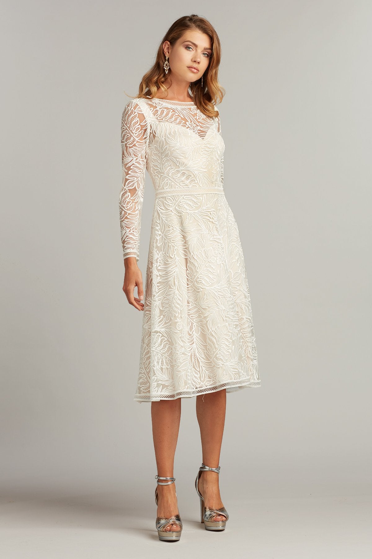 Zera Fit-and-Flare Midi Dress-WH/PL Tadashi Shoji Official Online Boutique Zera Fit-and-Flare Midi Dress-WH/PL Tadashi Shoji Official Online Boutique