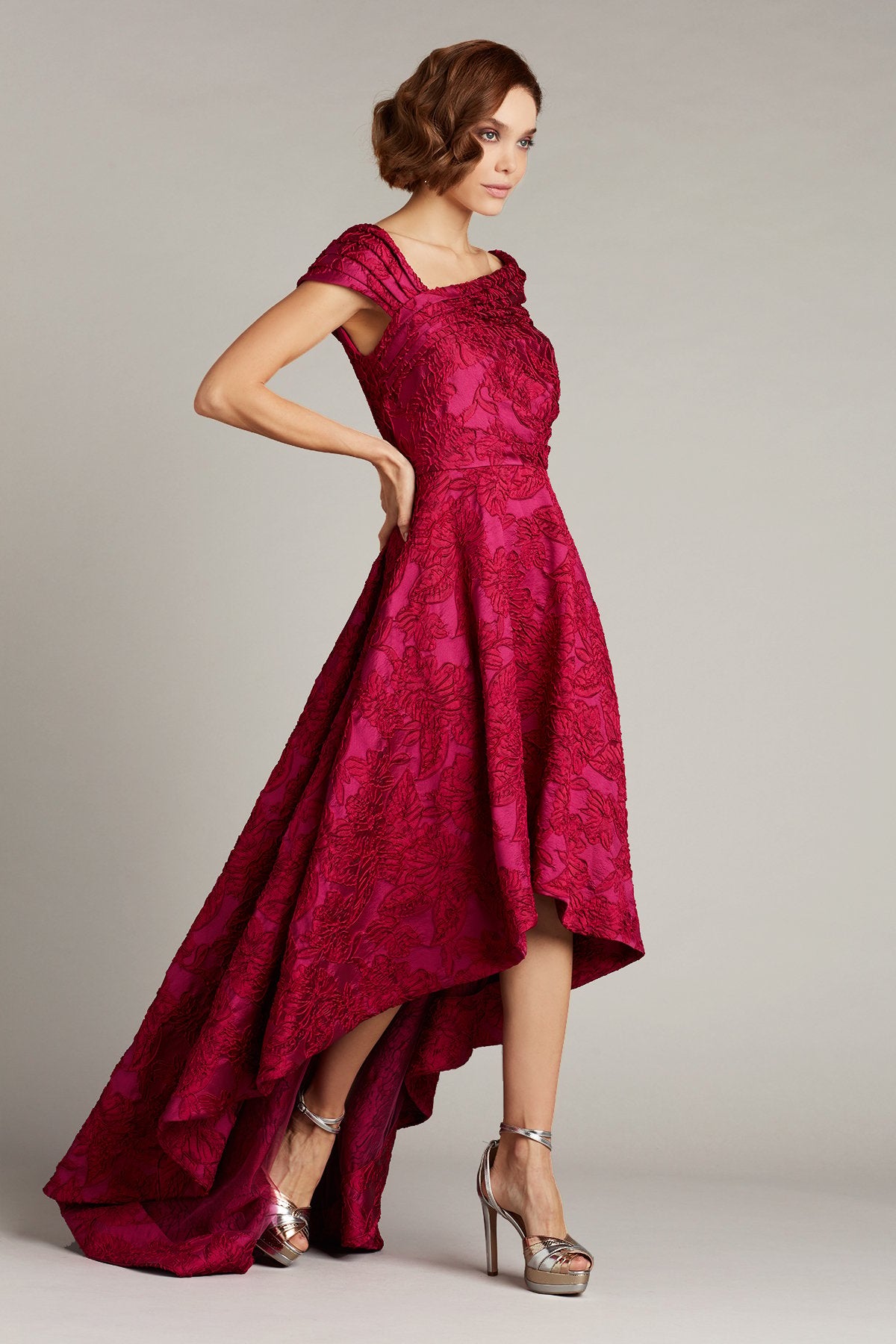 Roxanna Floral Jacquard Gown