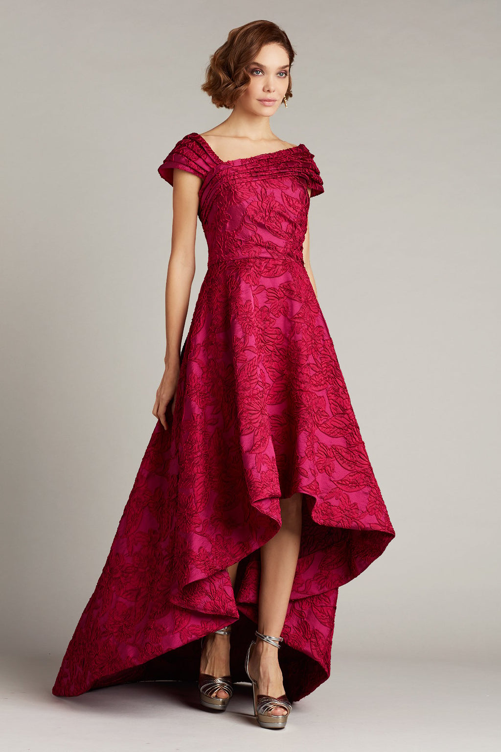 Roxanna Floral Jacquard Gown