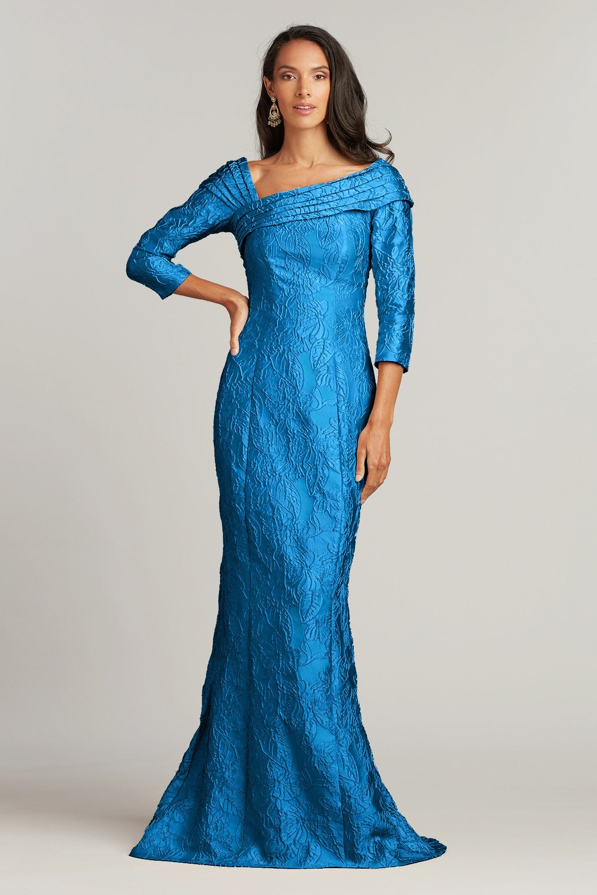 Calder Floral Jacquard Gown