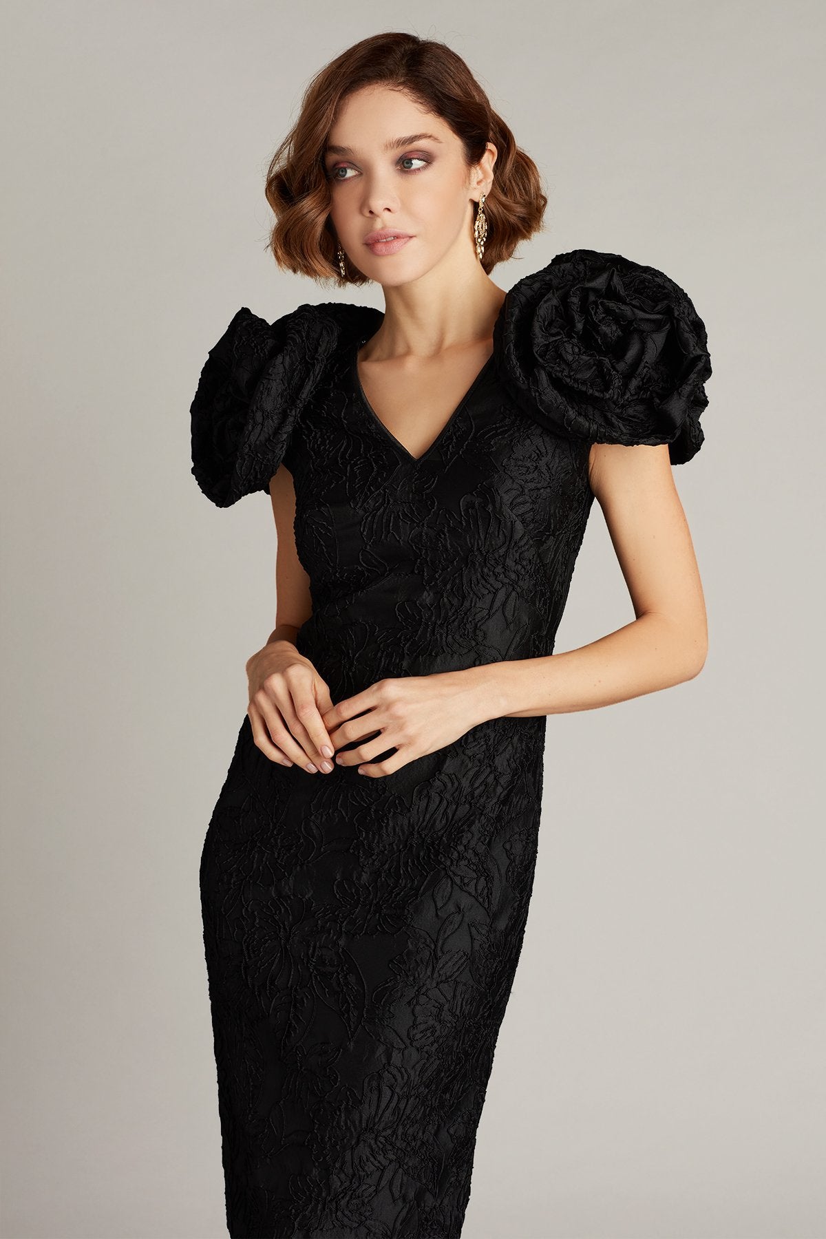 Sachar Rosette Sleeve Dress