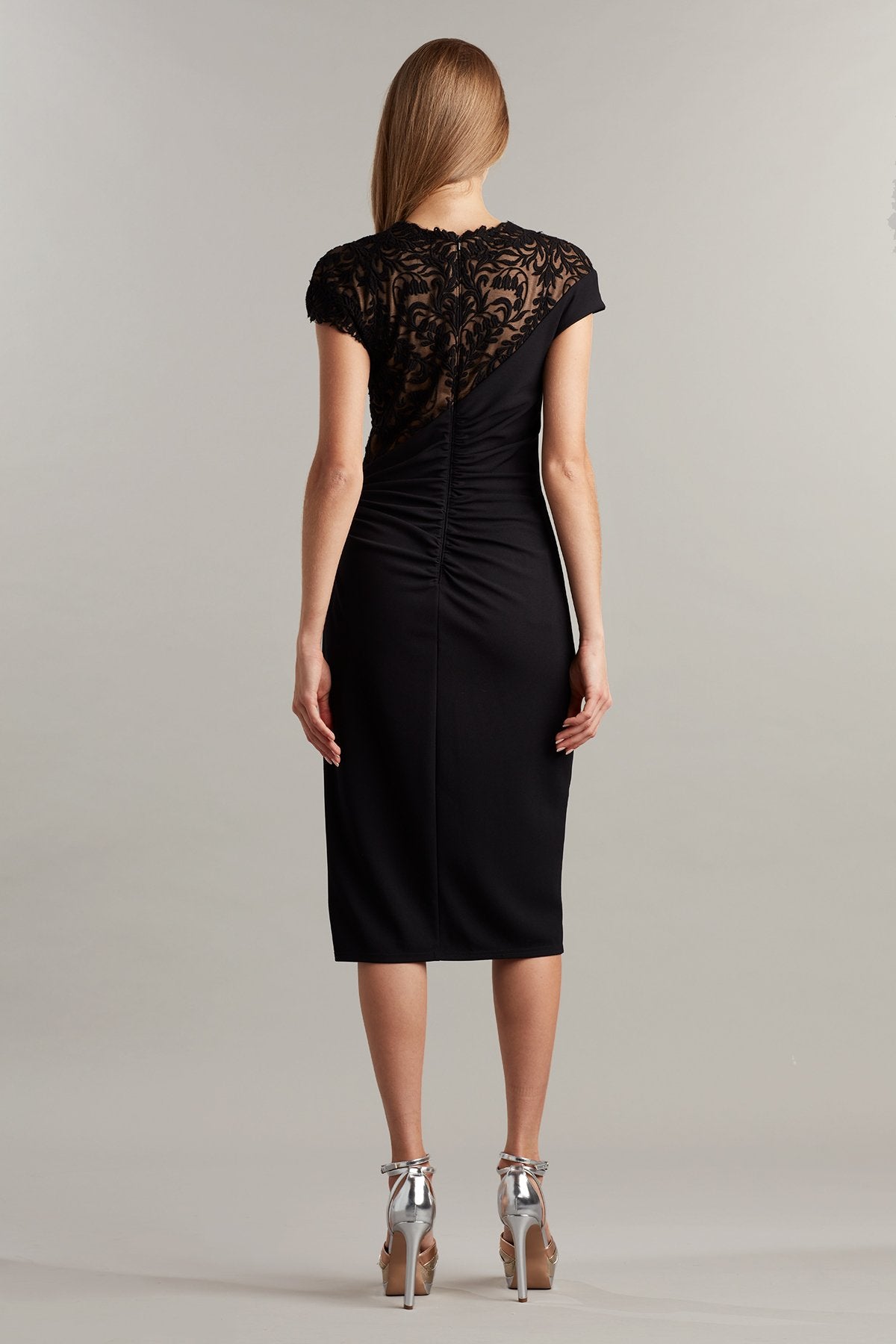 Arun Embroidered Tulle & Crepe Dress