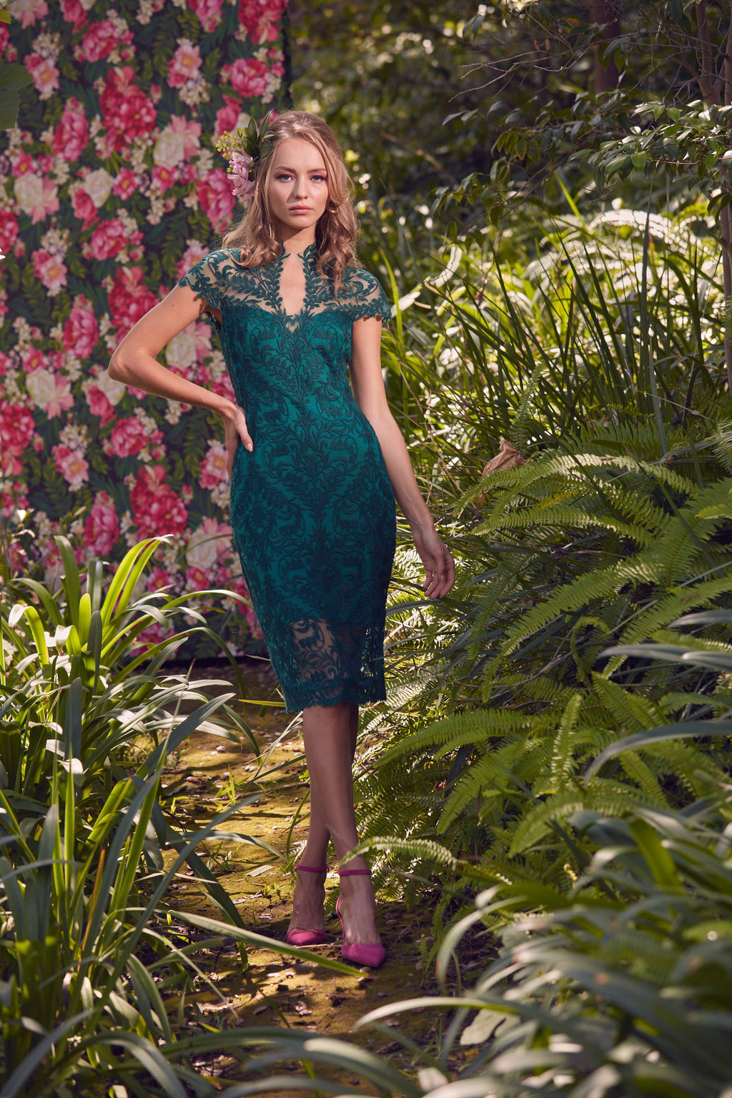 Irvin Keyhole Embroidered Dress