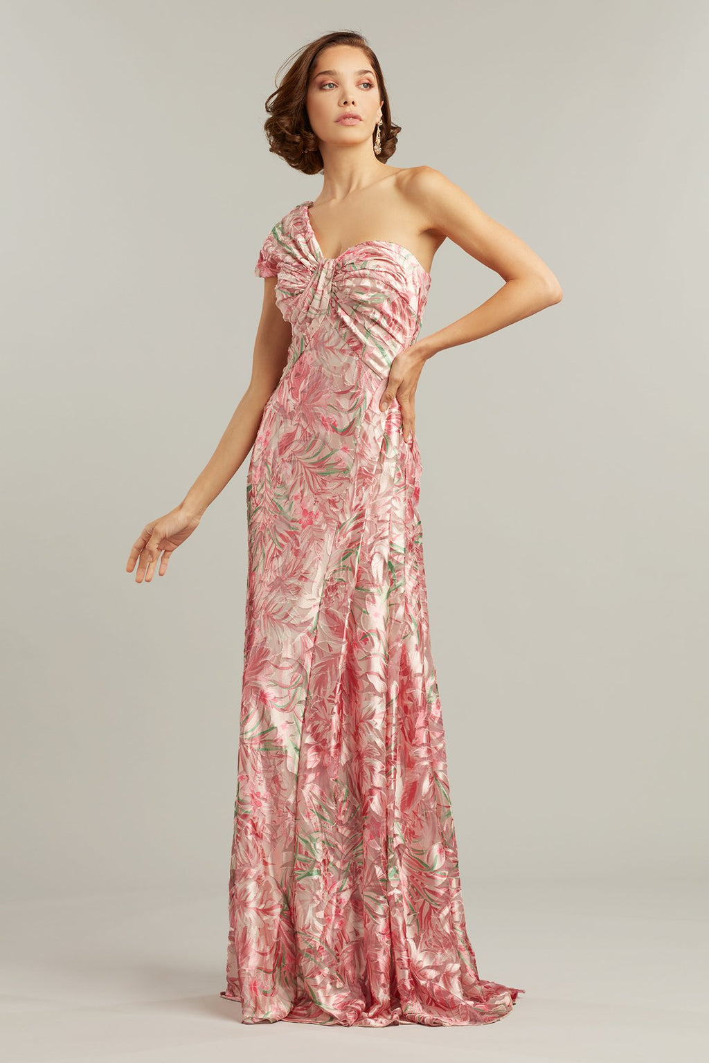 Olwen One Shoulder Draped Gown