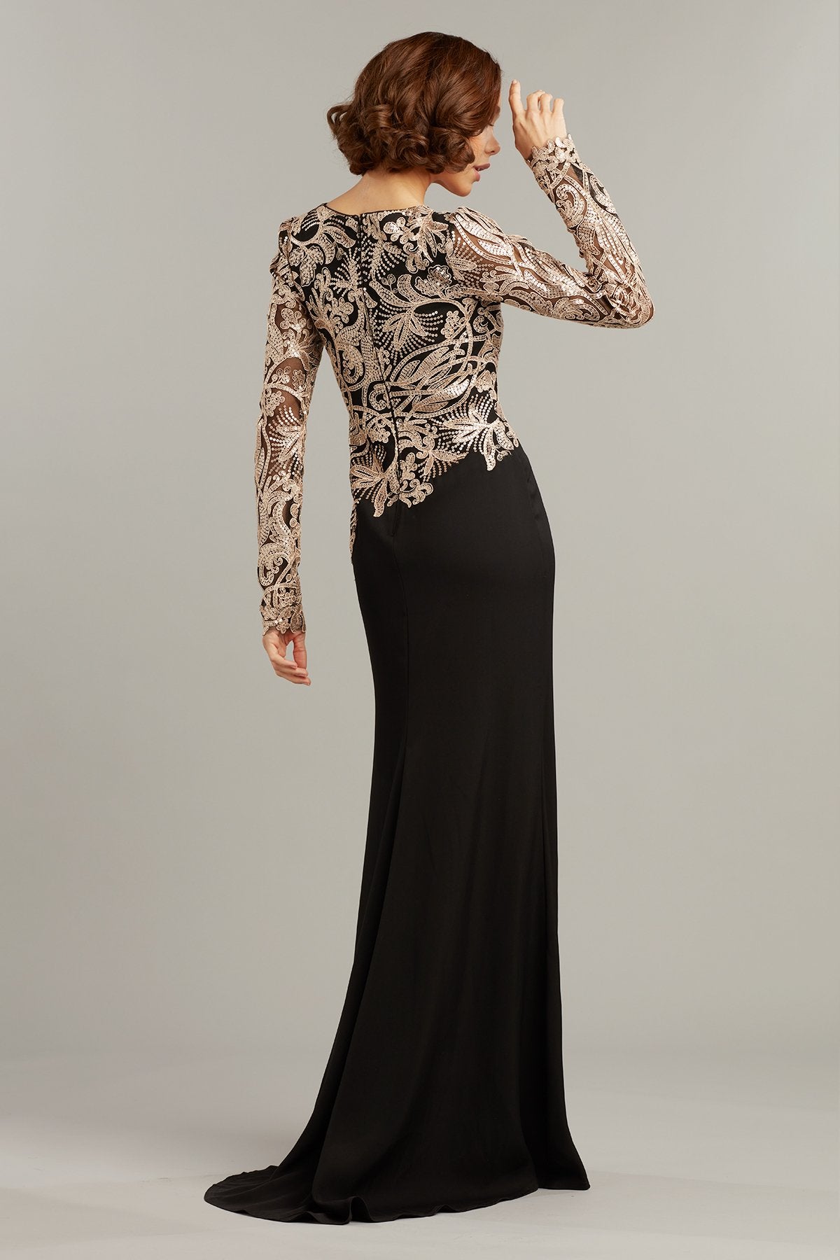 Amal Embroidered Crepe Gown