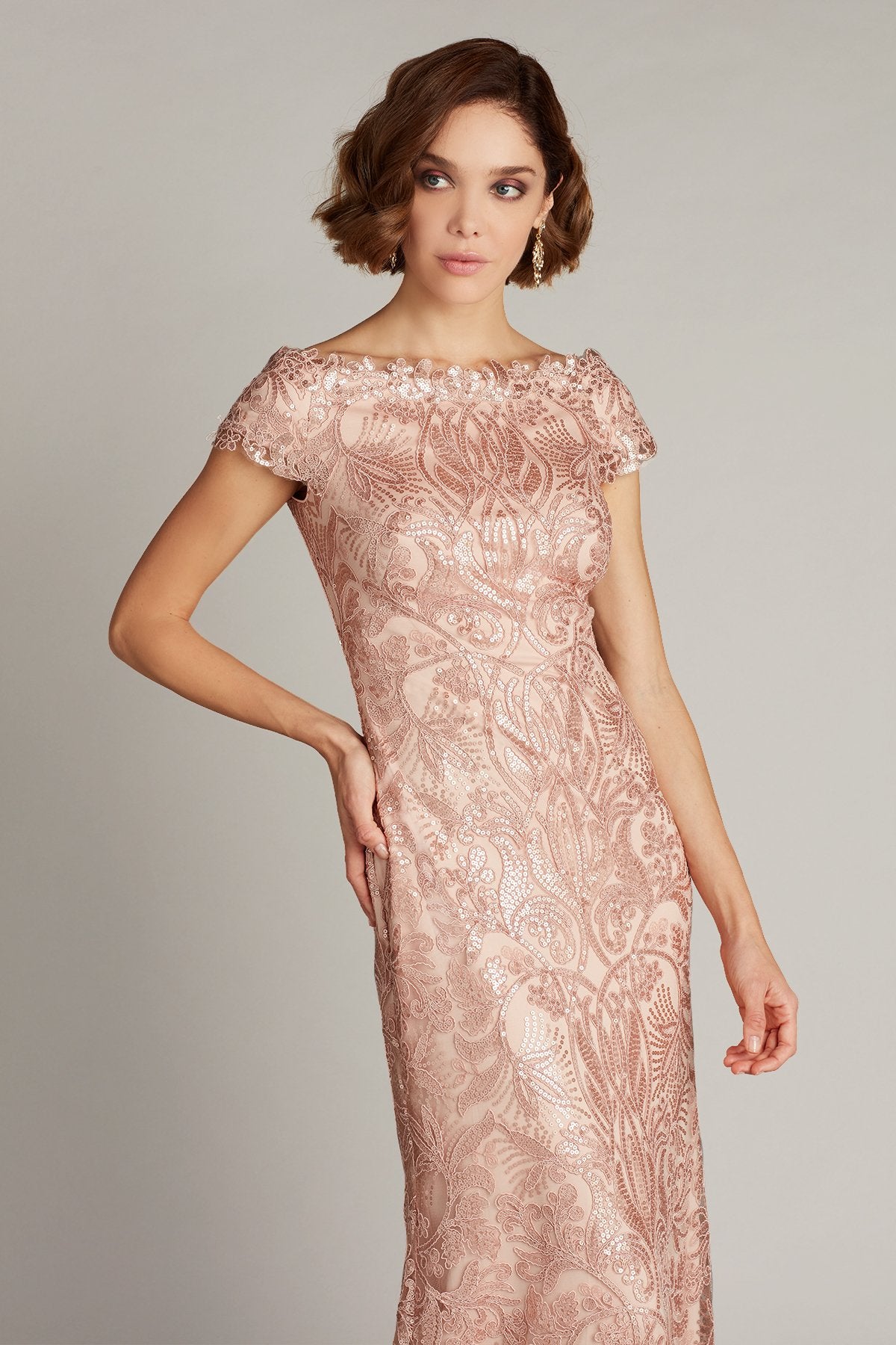 Haya Sequin Embroidered Gown
