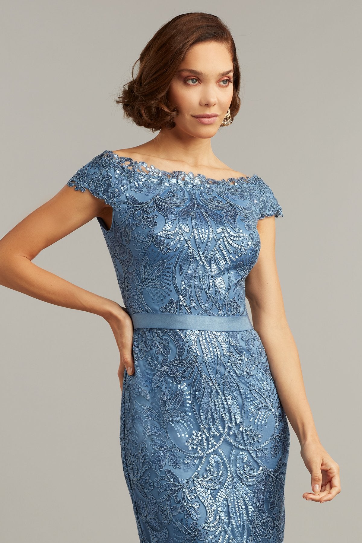 Haya Sequin Embroidered Midi Dress