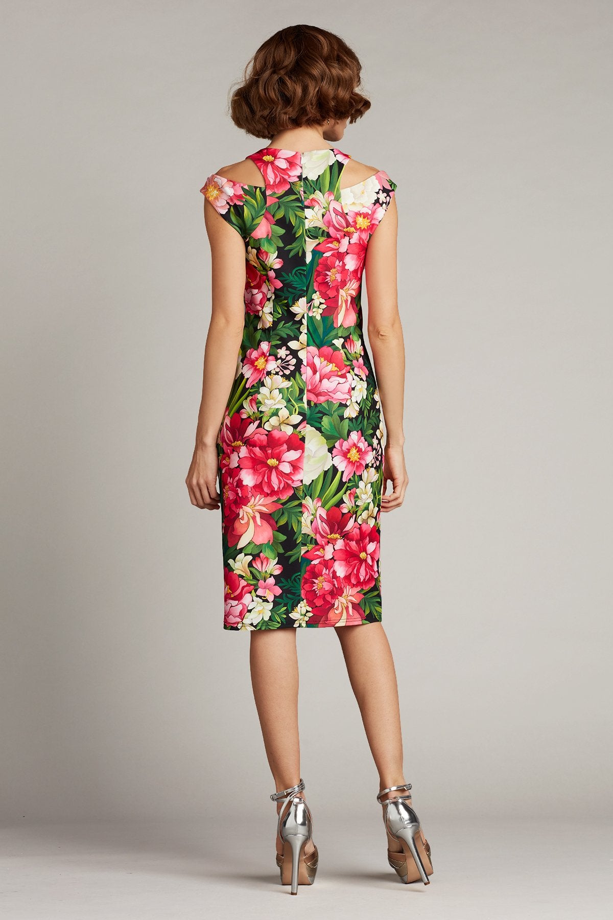 Zora Floral Shoulder Cut-Out Dress