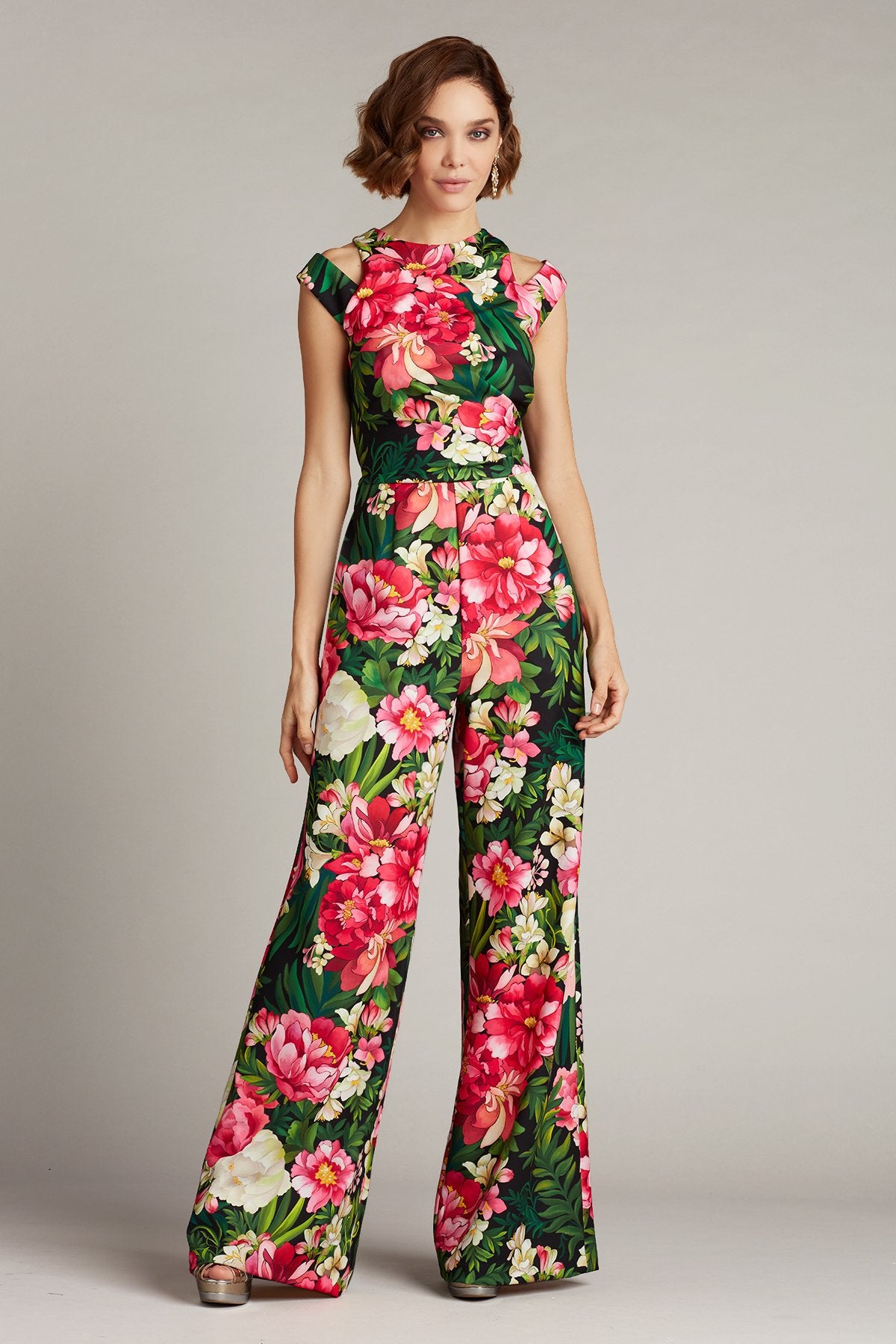 Zora Floral Shoulder Cut-Out Jumpsuit