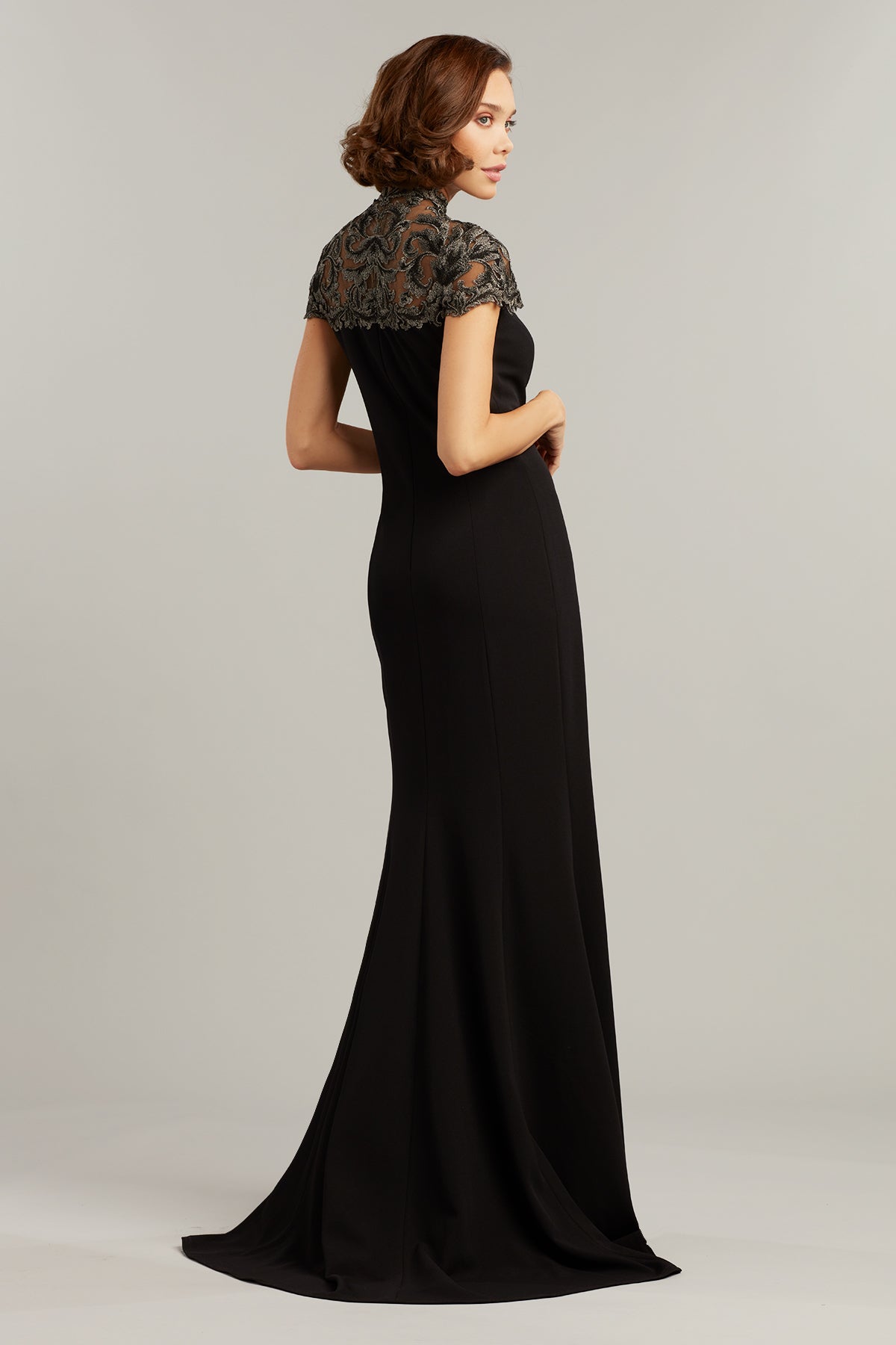 Crusade Embroidered Illusion Gown