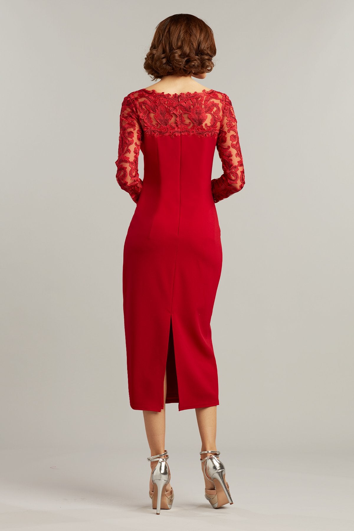Dannet Hourglass Draped Midi Dress