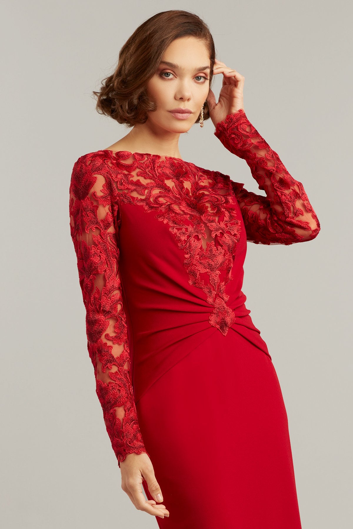 Dannet Hourglass Draped Midi Dress