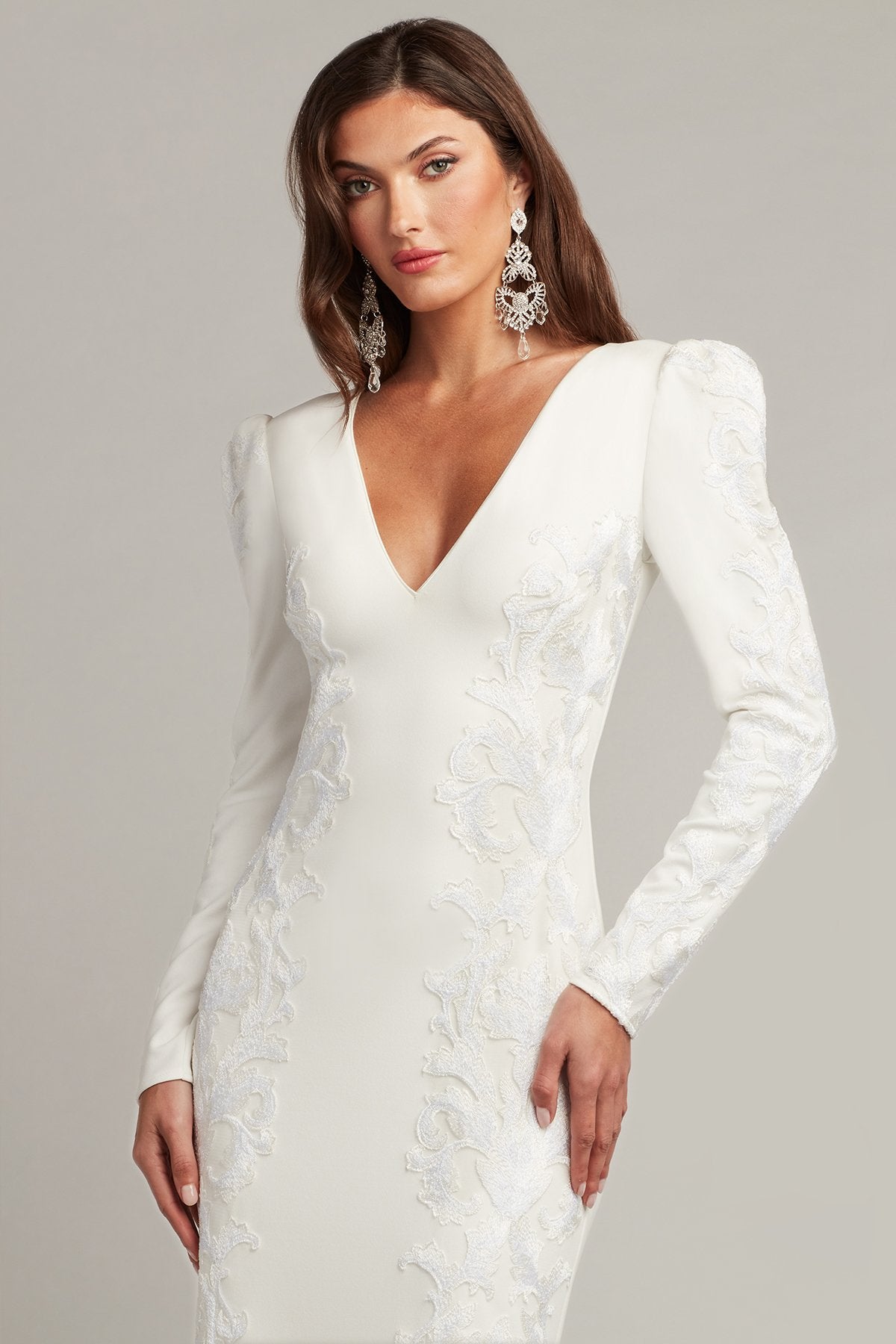 Irelina Puff Sleeve Embroidered Gown