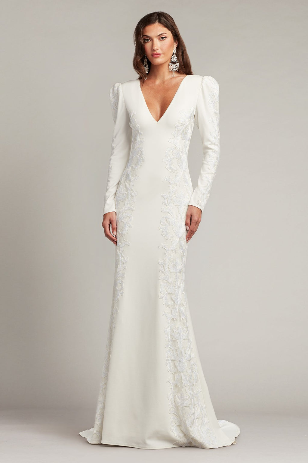 Irelina Puff Sleeve Embroidered Gown