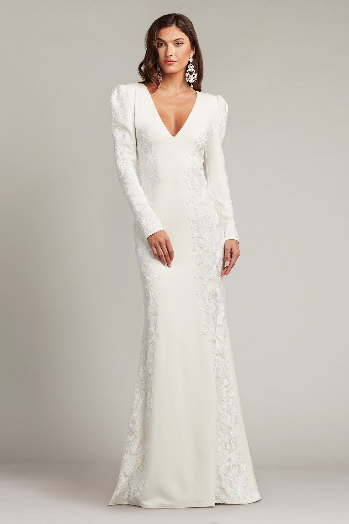 Irelina Puff Sleeve Embroidered Gown