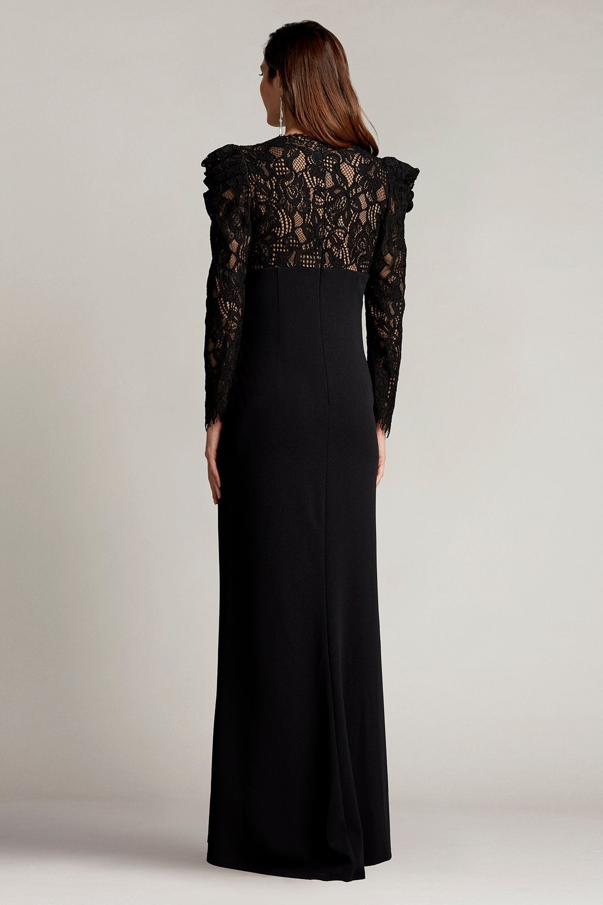 Marshal Crepe & Lace Gown – Tadashi Shoji Official Online Boutique