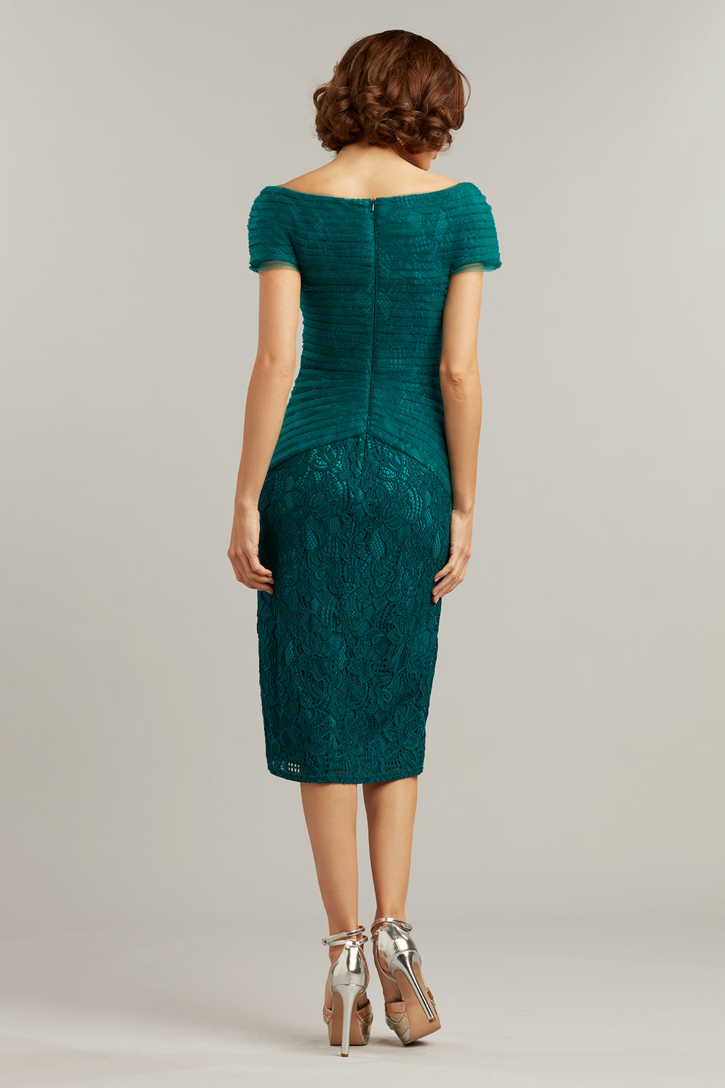 Talbot Draped-Twist Lace Dress