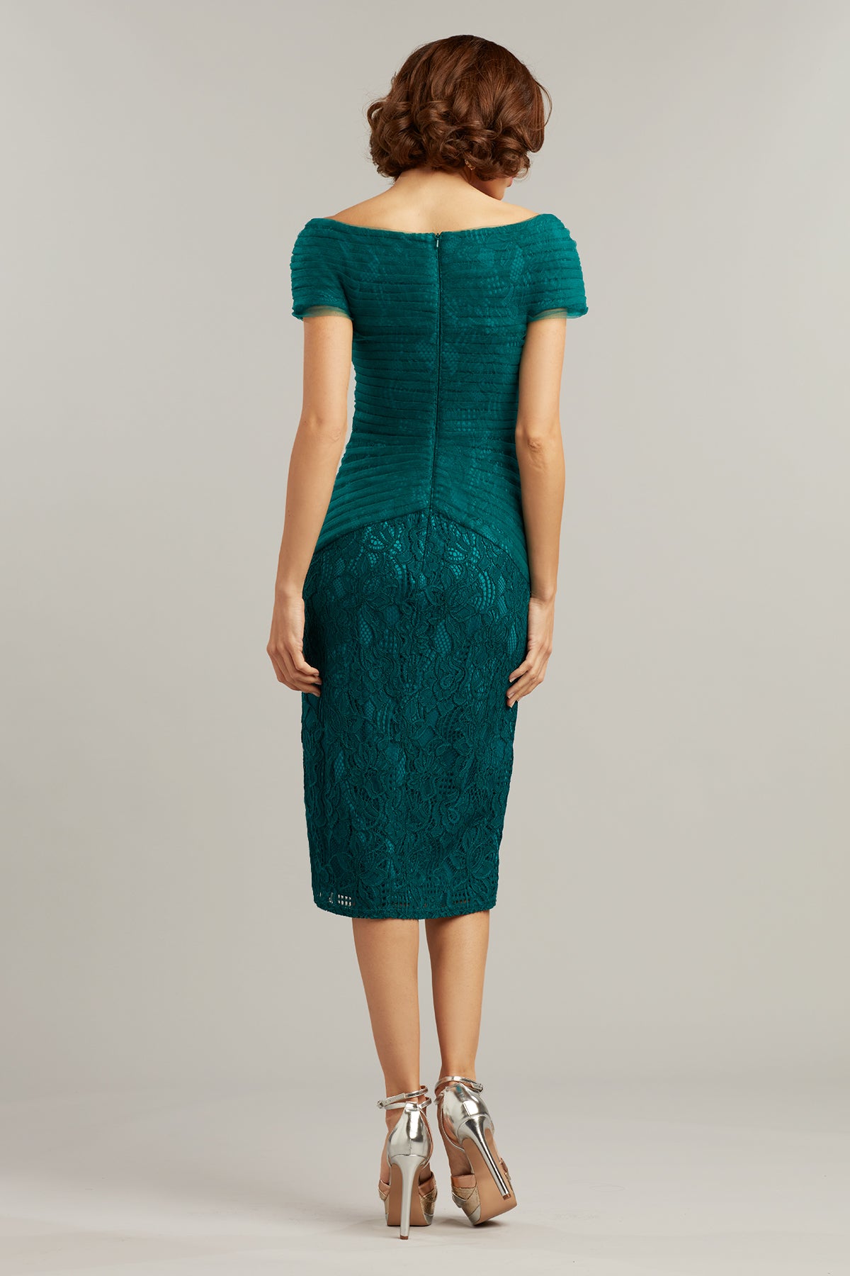 Talbot Draped-Twist Lace Dress
