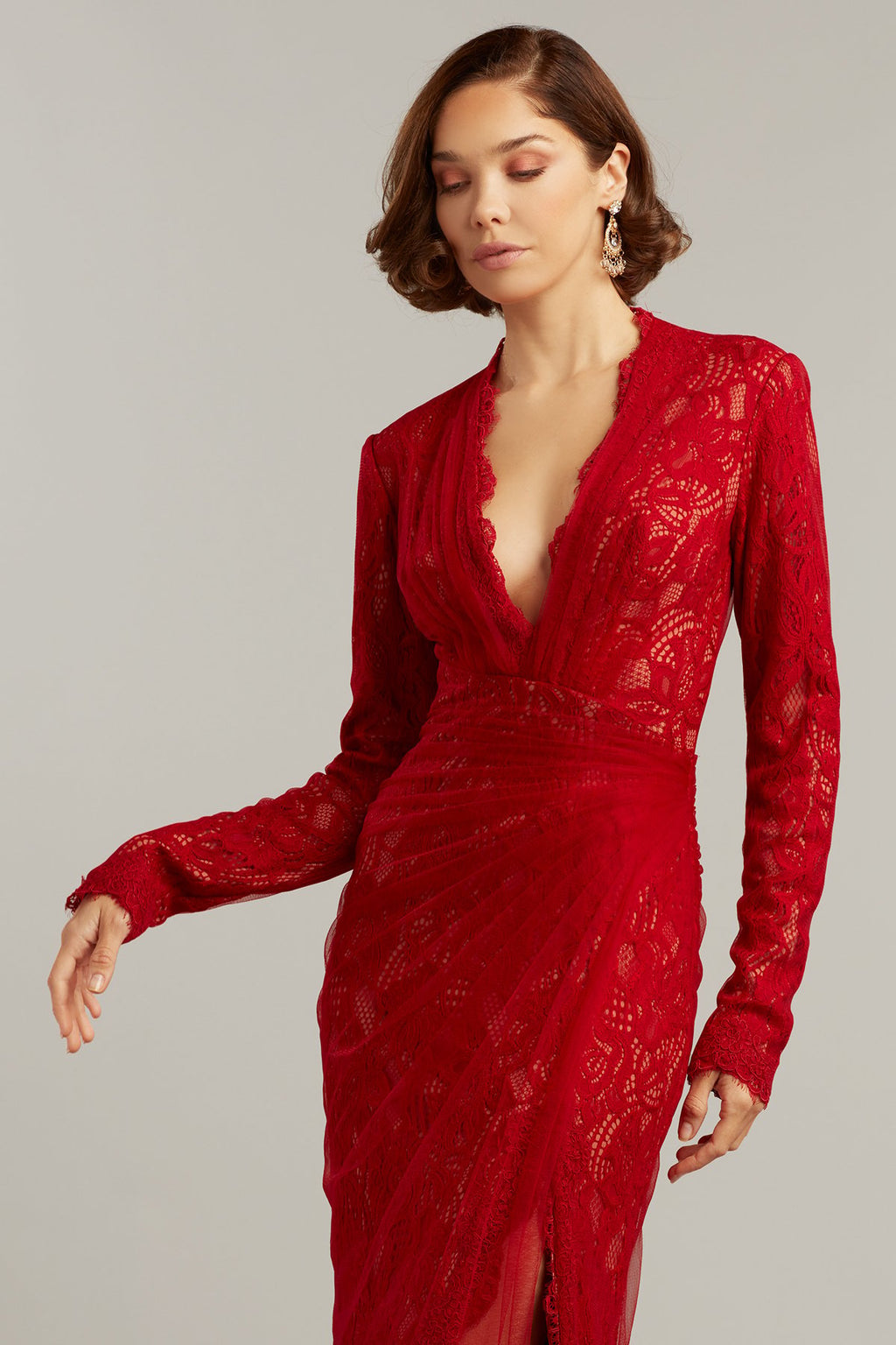 Josson Draped Tulle Gown