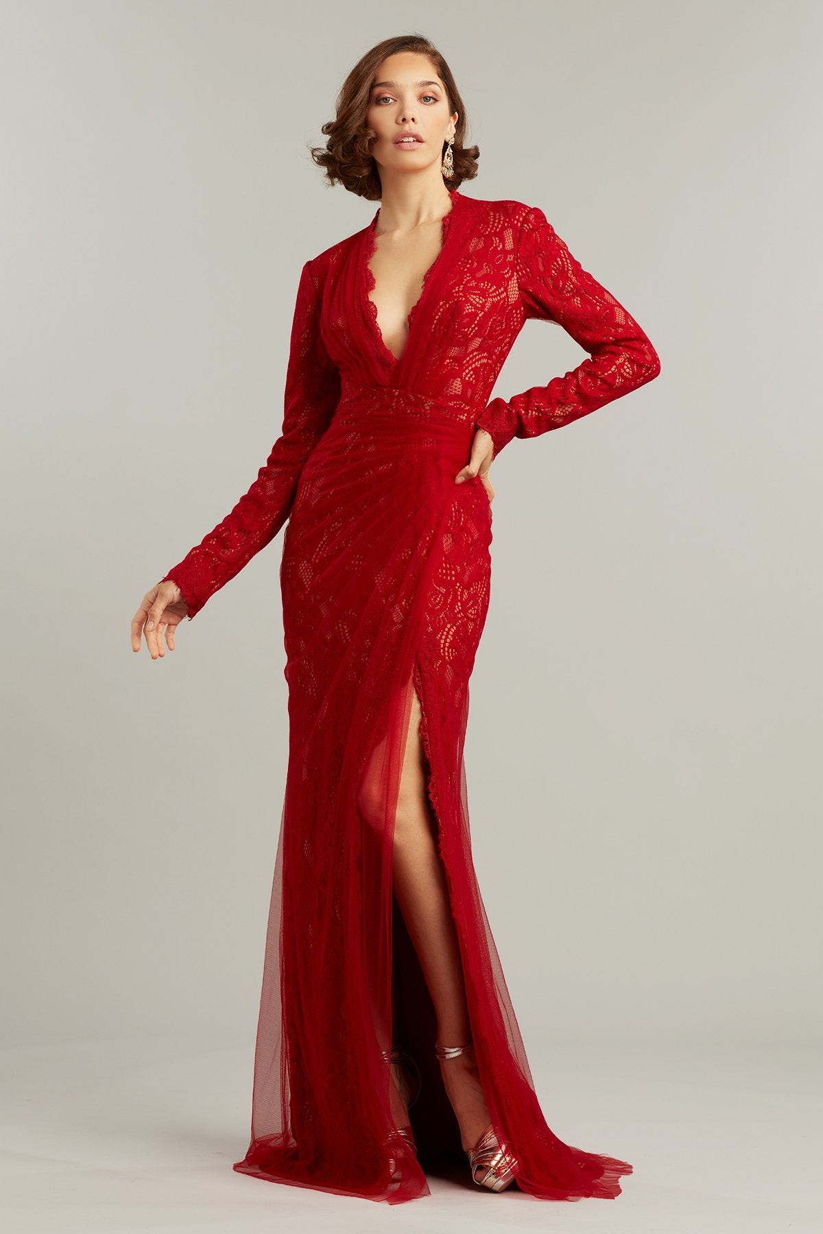 Josson Draped Tulle Gown