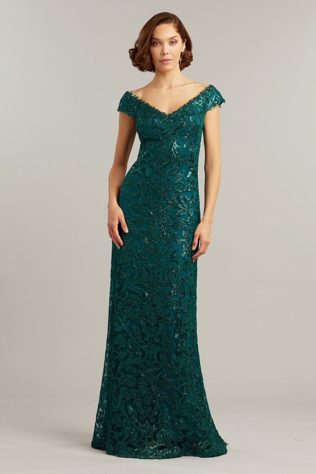 Aleida Sequin-Embroidered Gown