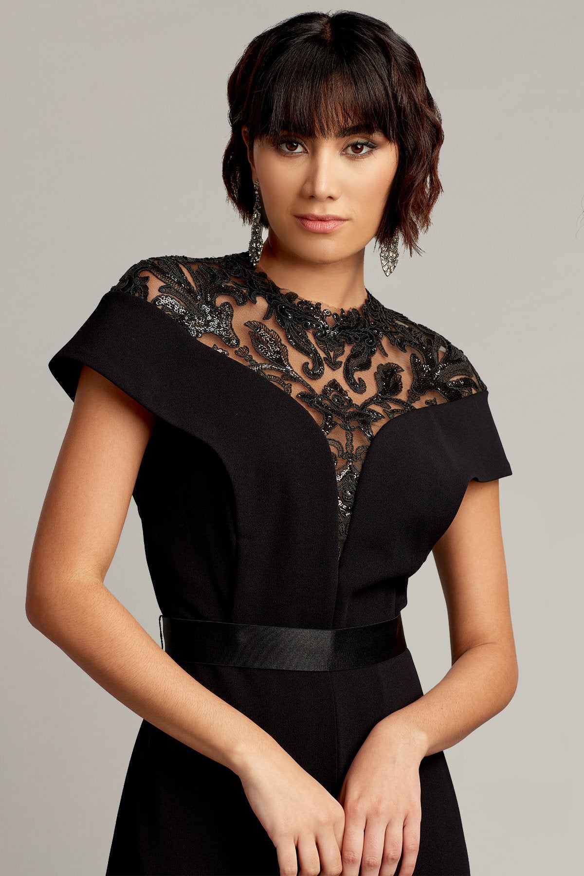 Mariora Plunging Illusion Jumpsuit