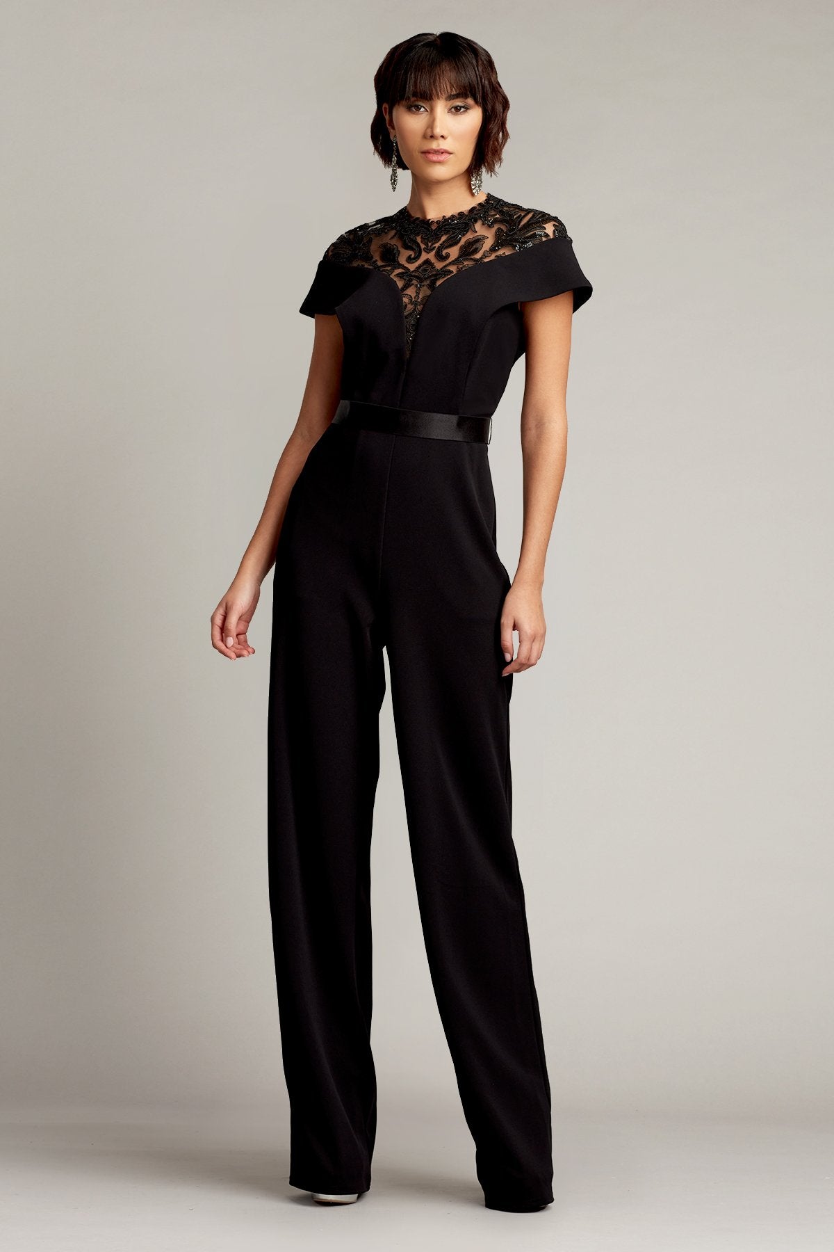 Mariora Plunging Illusion Jumpsuit