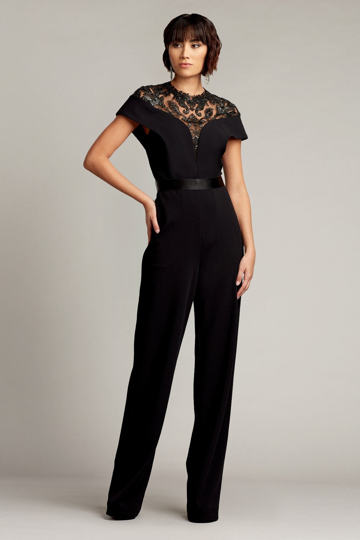 Mariora Plunging Illusion Jumpsuit