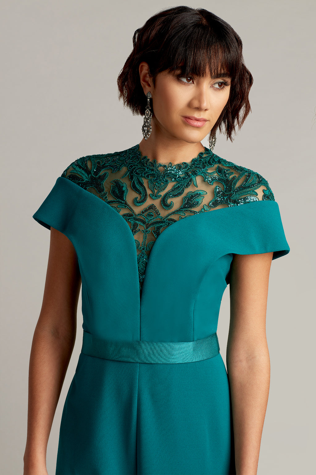 Mariora Plunging Illusion Jumpsuit