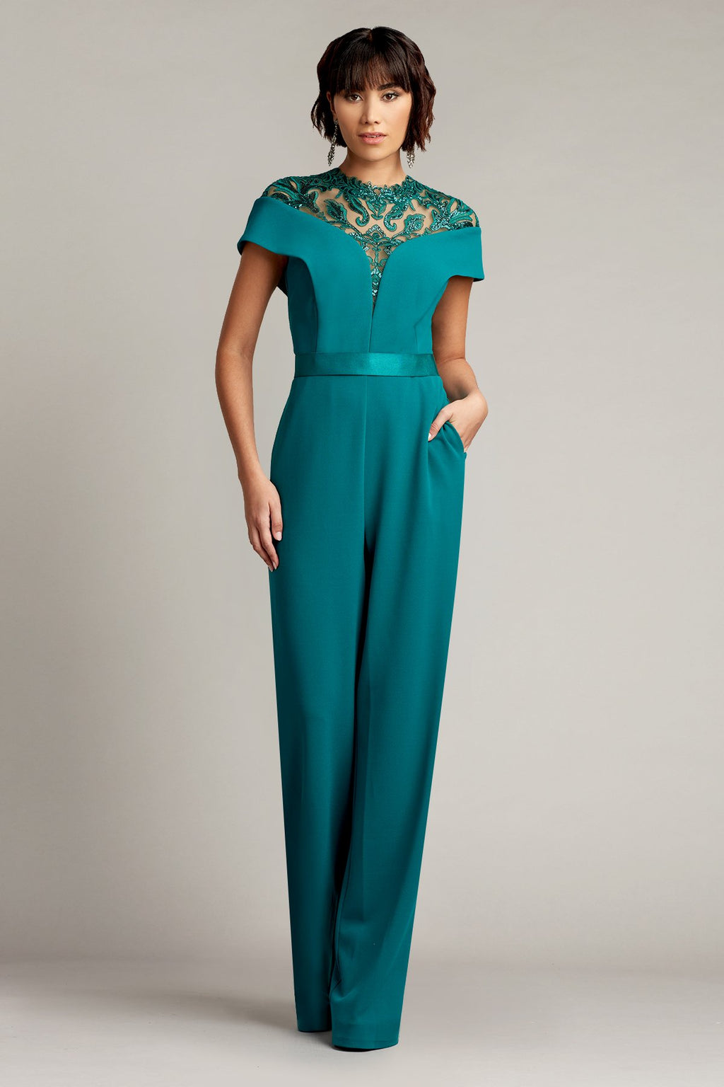 Mariora Plunging Illusion Jumpsuit