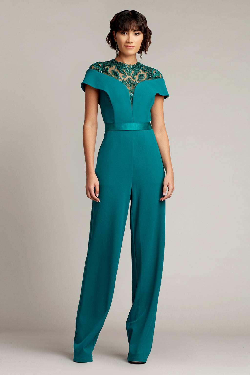 Mariora Plunging Illusion Jumpsuit