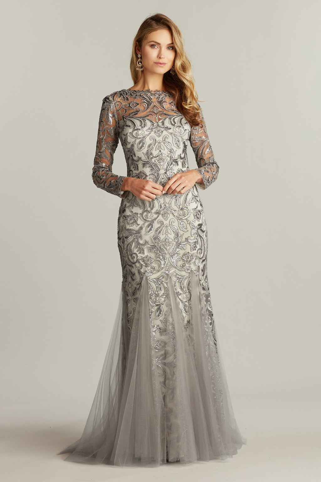 Lippold Sequin-Embroidered Tulle Gown