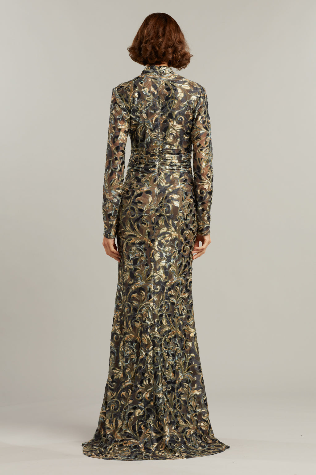 Arlette Burnout Velvet Gown