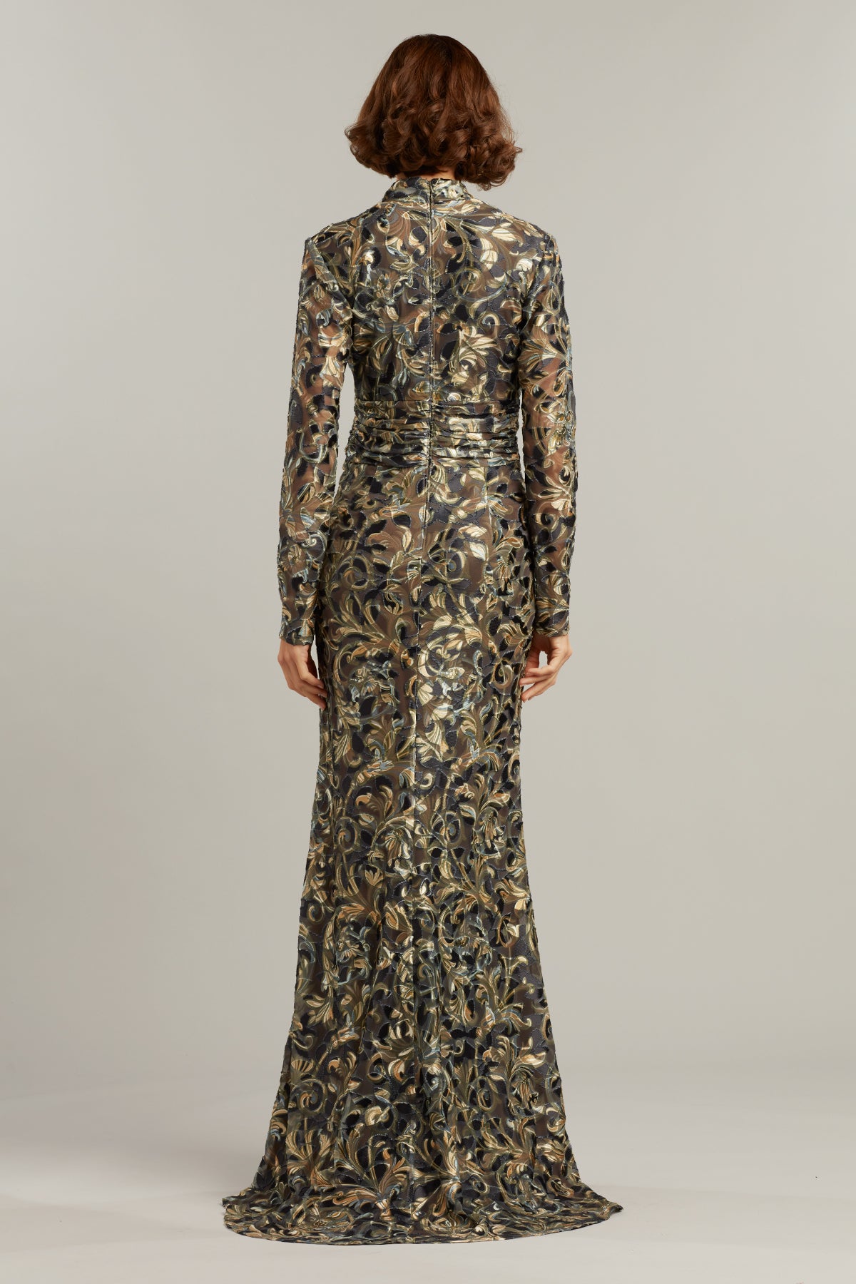 Arlette Burnout Velvet Gown