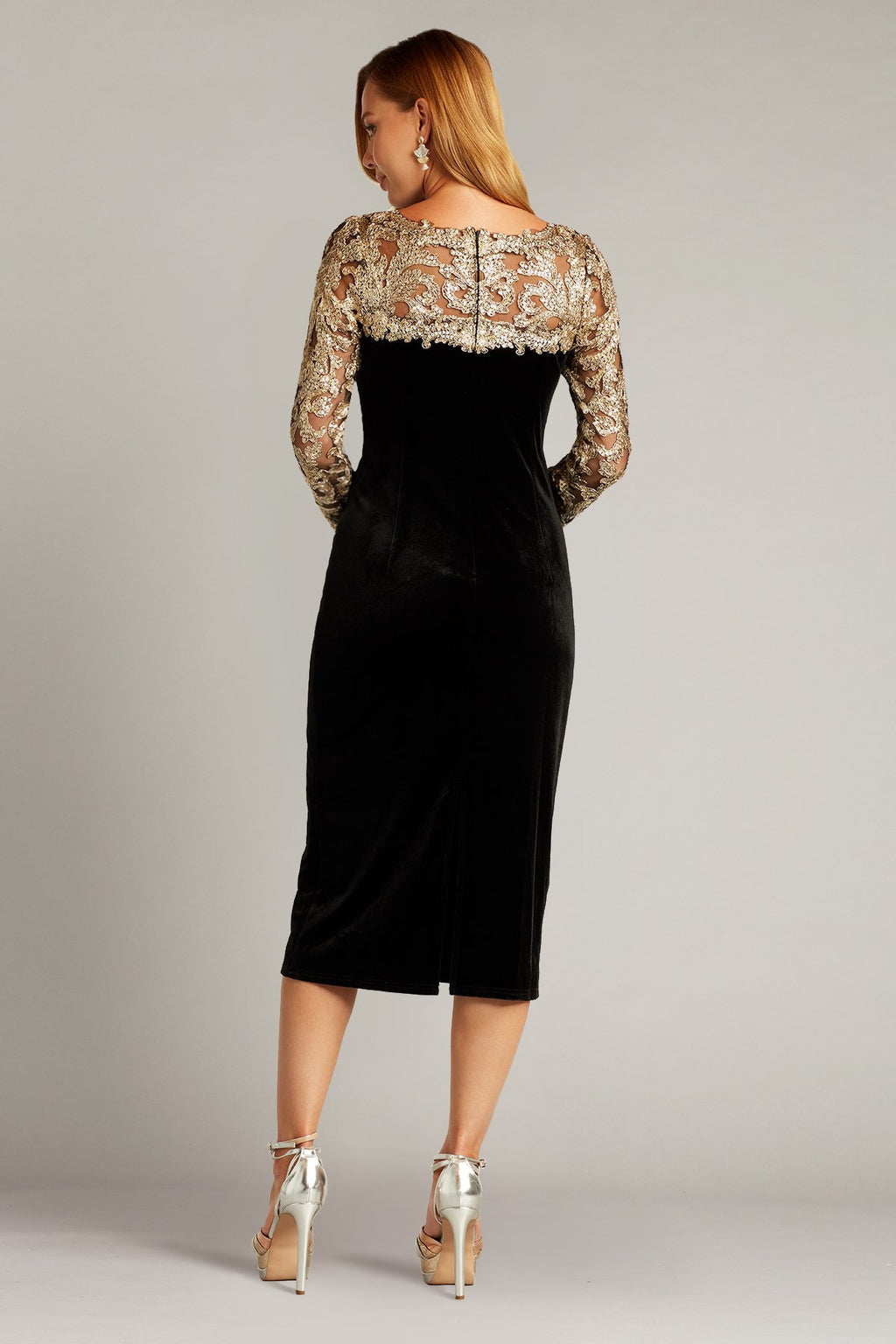Lavinia Sequin Illusion Velvet Dress