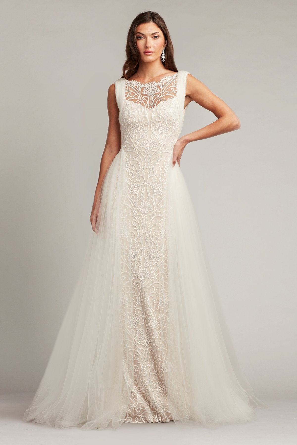 bridal dress online Alamo Dot Embroidered Gown – Tadashi Shoji Official Boutique Jovani 24296 Black Long with a couture upload-20210716 Chest Size:50